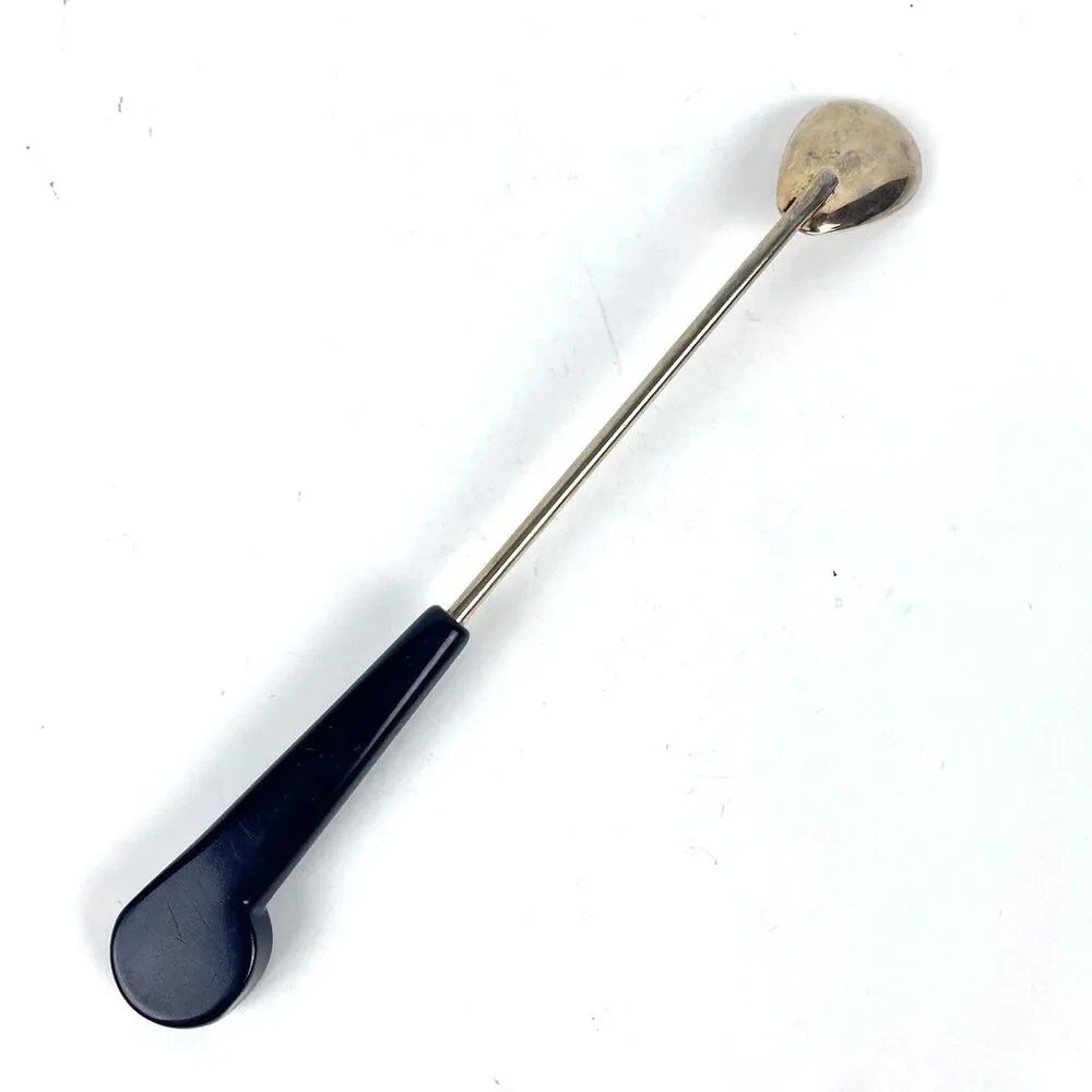 VTG Bartenders Cocktail Stirrer Spoon Gold Tone Bakelite Handle Crest of Arms